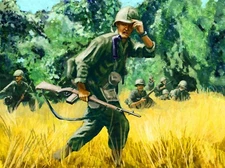 VIETNAM WAR Soldiers on patrol Painting 8 x 10" PREMIUM SATIN REPRINT