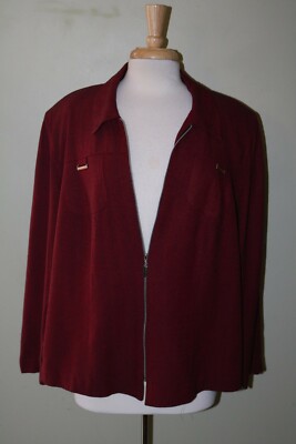 John Roberts Jacket Silver Bar Detail on Pseudo Pockets Red Smokey Sz 10 Ret $45