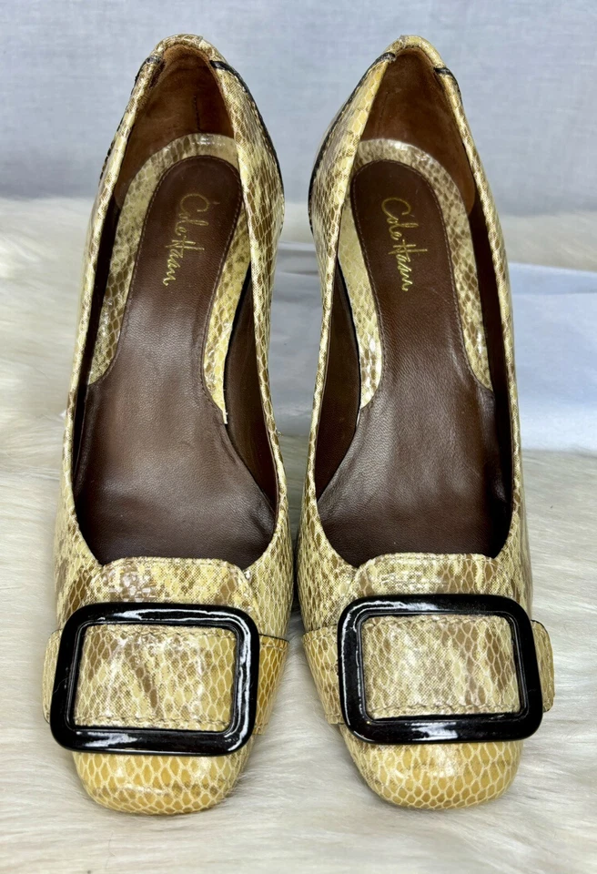 Bomba Cole Haan Damas Pitón Camel/Marrón, 6B, NUEVA, Fondo de Goma Foto 4 de 4