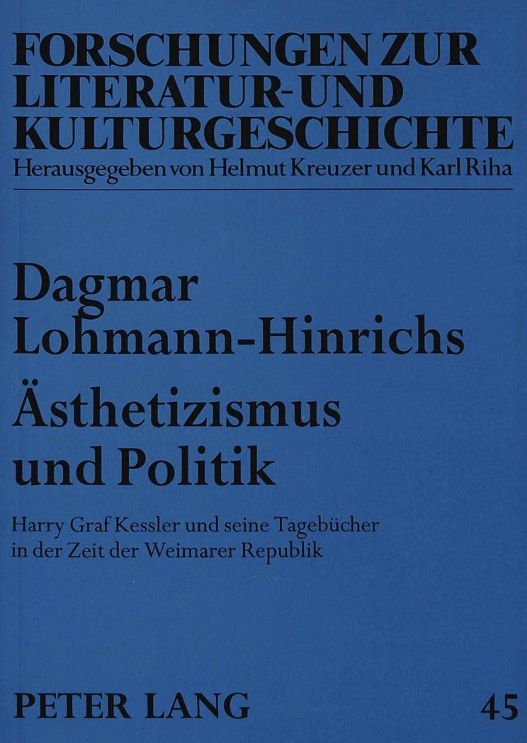 Thumbnail - Dagmar Lohmann-hinrichs | Ästhetizismus Und Politik | Taschenbuch |