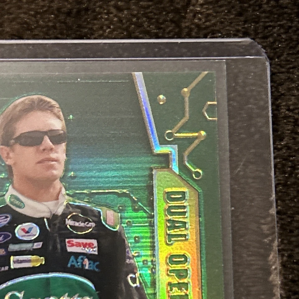 2009 Press Pass Stealth Dual Operator Chrome Green Gold /99 Carl Edwards #71 NM - Image 4 of 4