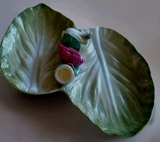 Signed Walter Hatches~ Cabbage Veggie Relish Server 14"X10"X1.5"~ITALY 