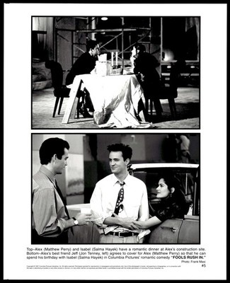 8''x10'' B&W Celebrity Publicity Photo Pic Fools Rush In Selma Hayak Matthew Perry