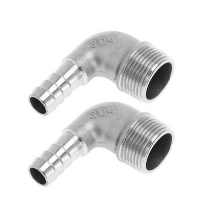 2pcs Barbetta Fittings 3/4'' BSPT 35/64'' OD Silver for Air Water Oil Gas