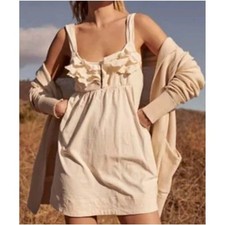 Free People Beach Ruffle Tie Back Babydoll Dress Dusty Pink Coastal XS