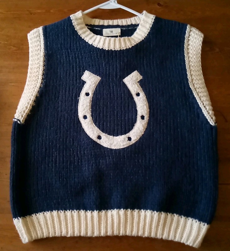 Urban Daizy Navy Blue Horseshoe Sweater Vest Size S/M
