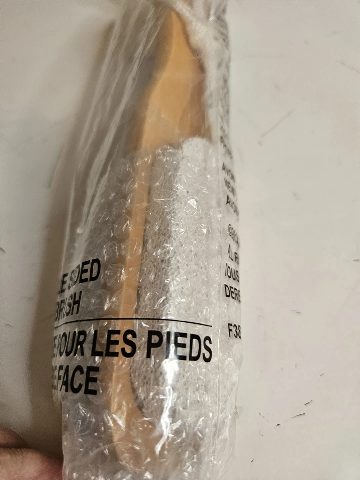 Cepillo de pie de madera Avon depurador de doble cara color natural piedra pómez nuevo Foto 3 de 4