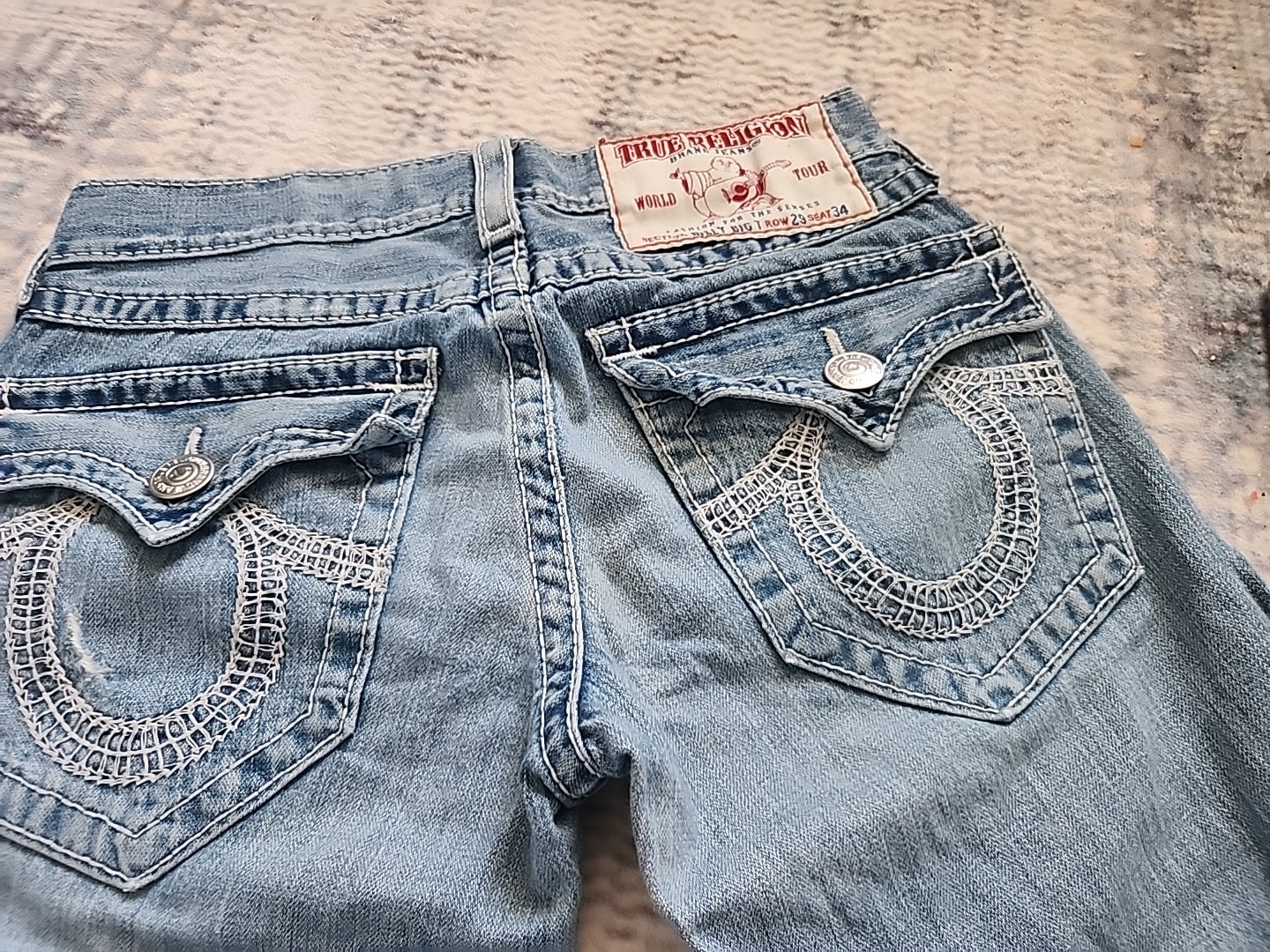 True Religion Billy Big T Bootcut Jeans Size 29×34 Light Wash Men's Pant thumbnail 4