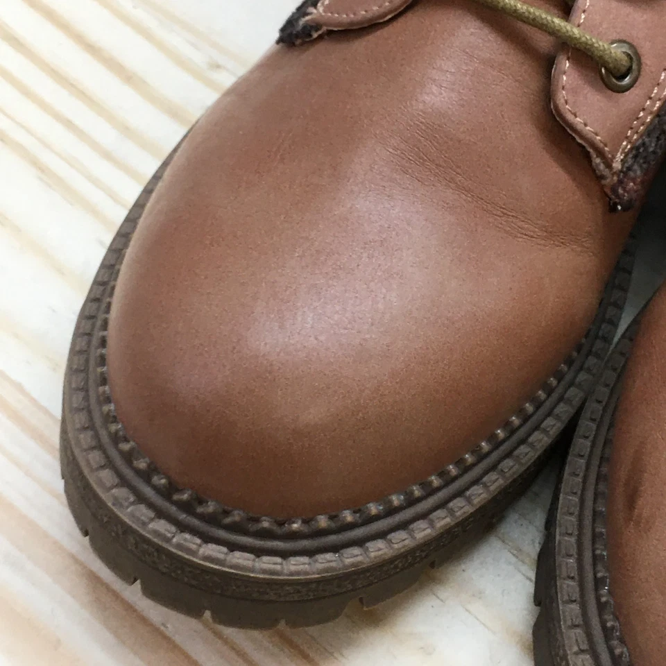 Botas Rock & Candy para mujer 10 Max Combat marrón franela con cordones cómodas media pantorrilla Foto 4 de 4