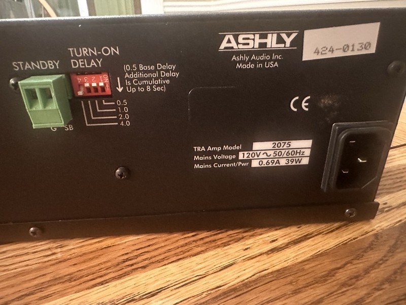 Ashly TRA-2075 2-Channel Rackmount Power Amplifier 70V