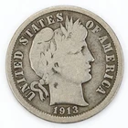 1913-S Barber Dime VG/F Silver 10c