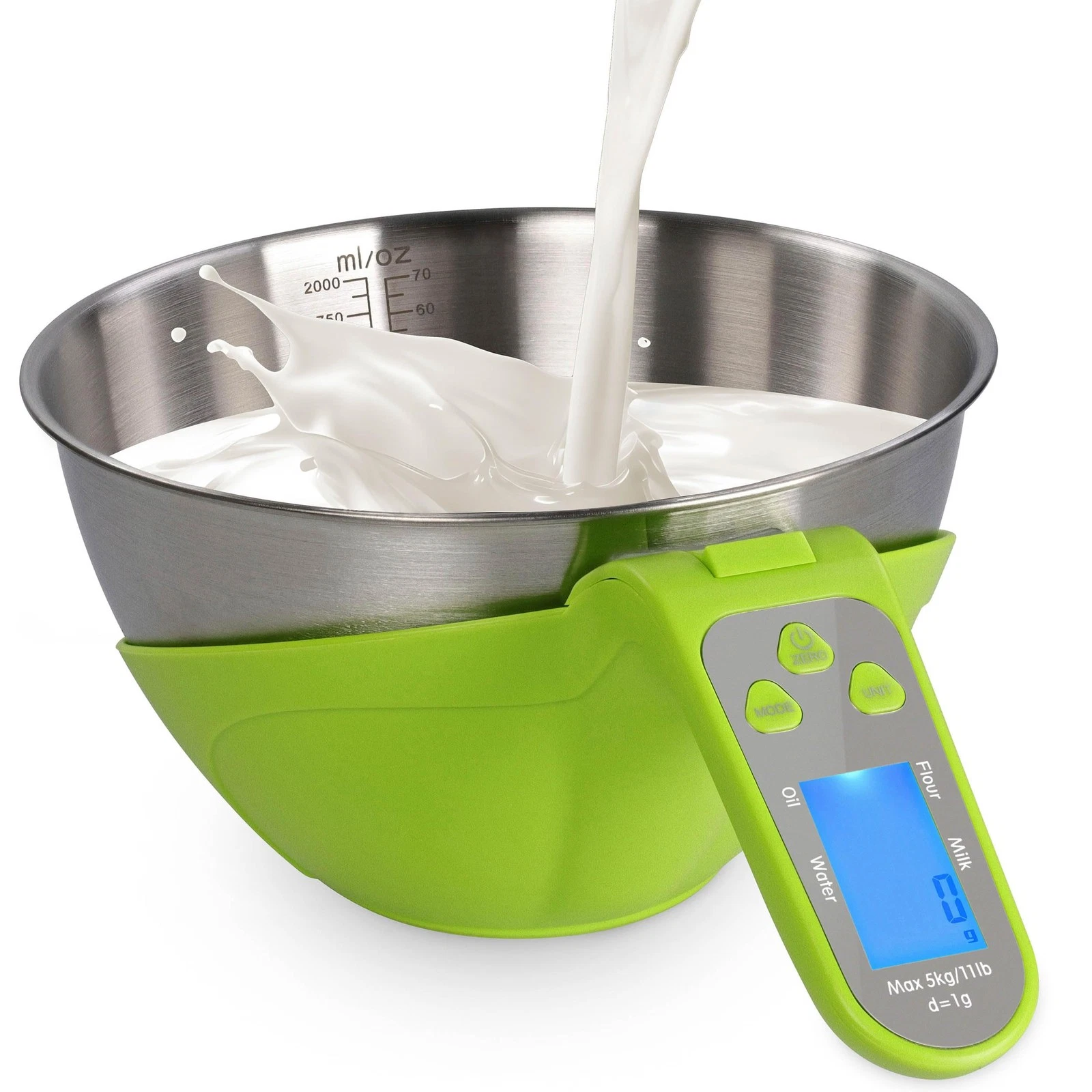 Food Scale for Kitchen - Green 70oz Capacity Bowl Scale Reads up to 11lbs - B...