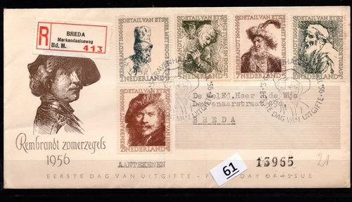 = NETHERLANDS - R-FDC - ART - PAINTING - 1956