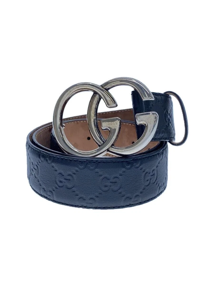 Ceinture homme GUCCI GG Marmont cuir noir teinté AA61N 