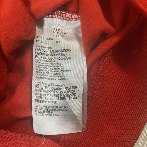 Nike Track Jacket Boys Size 5 Red/White Full Zip Pockets - Picture 5 of 5