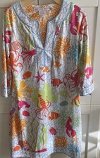 GRETCHEN SCOTT DESIGNS MEDIUM SPLIT NECK DRESS NEPTUNE'S PLAYGROUND GREAT PREOWN