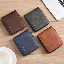 New Men's Wallet, Short 2024 New Solid Color Youth, Simple Three-fold Wallet, Mu