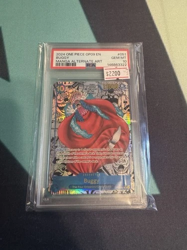 PSA 10 One Piece Emperors in the New World Buggy OP09-051 Manga Alt Art