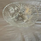 Antique MCM Anchor Hocking Candy Dish Star of David Clear Footed Bowl 6.75"