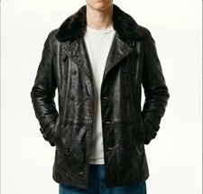 Men's Black Real Leather Jacket   Requiem Style Long Coat, Gothic Biker Outerwea
