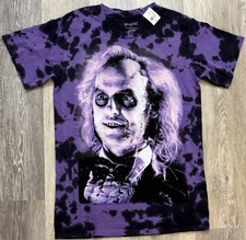 BEETLEJUICE 80s Horror Movie Shirt Small NWT Purple Tie Double-Sided Sandworm