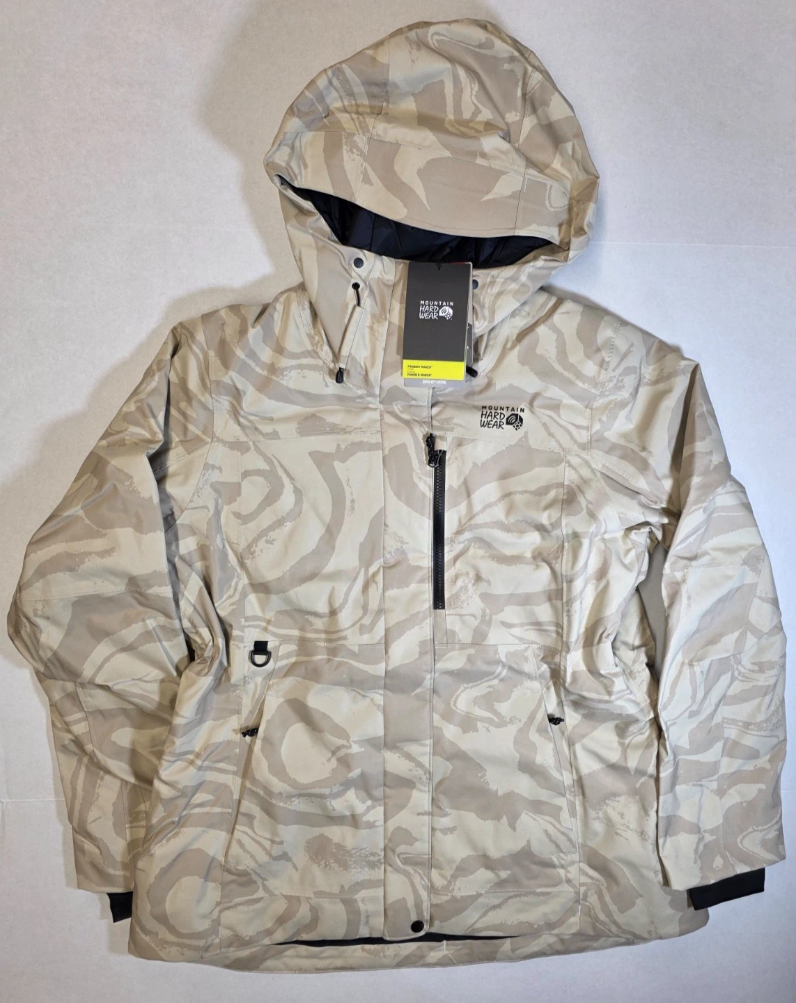 Mountain Hardwear Powder Maven Jacket Womens XL DryQ Core RECCO Snow Beige