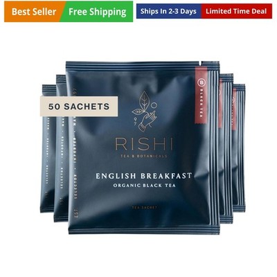 Rishi Tea English Breakfast Tea - Organic Sachet Tea Bags, Energizing & Caffe...