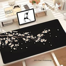 40 90cm Black Japanese Plum Blossoms Mouse Pad 27.56 X 15.75 X 0.08inch Extend