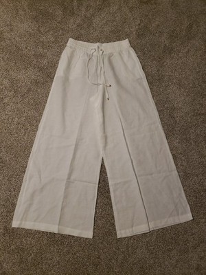 VICTORIA'S SECRET SWIM White Beachwear Wide-Leg Pants Size M NWT