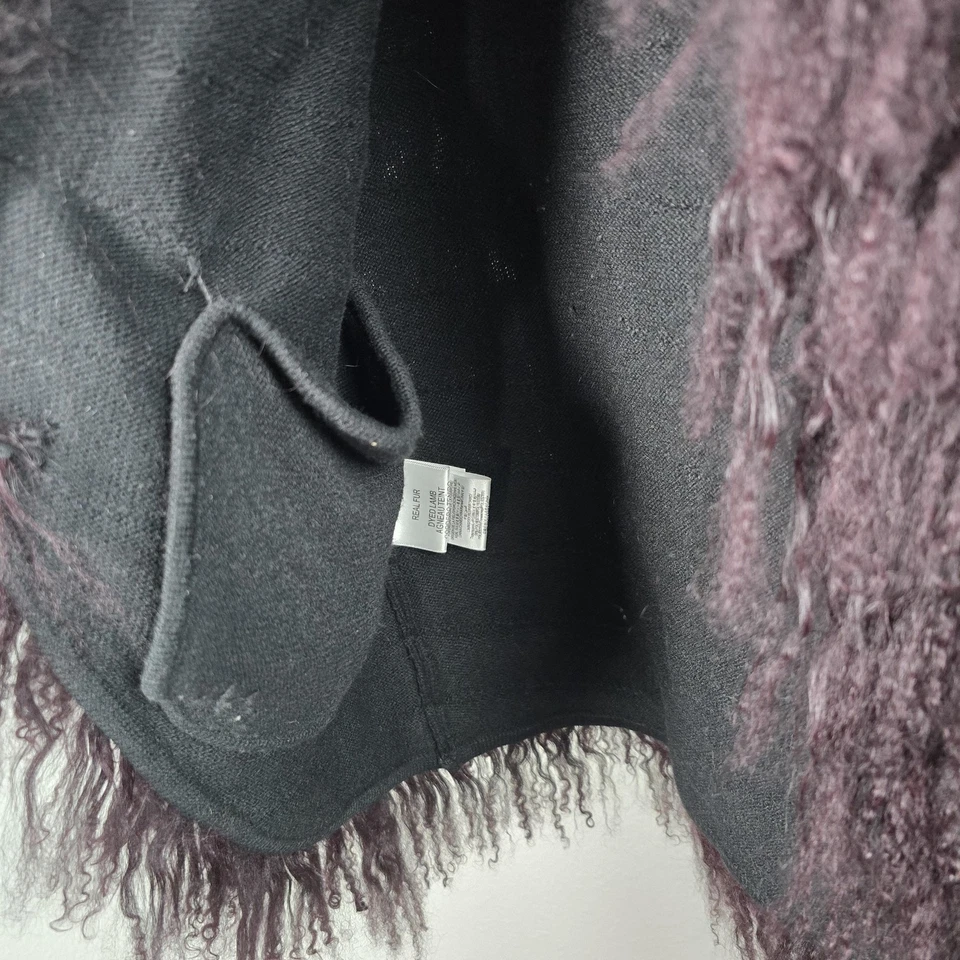 BCBG MAXAZRIA Chaleco Mujer S/M Piel de Cordero Mongol Sin Mangas Mafia Esposa Marrón Profundo Foto 2 de 4