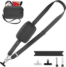 Clip and Go Strap for Phone with Wallet Crossbody, Adjustable Phone Lanyard with