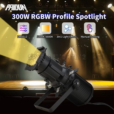 PAIDUN 4In1 RGBW 300W LEKO Profile Spotlight Focus Spot Light Wedding Event Film