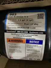 FLUSHMATE 503 M-101526-F3-A Toilet Pressure Assist Tank System | 1.6GPF (6LPF)