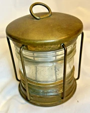 Brass Tobacco Jar Nautical Captains Lantern Look Vintage 