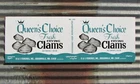 VINTAGE QUEEN'S CHOICE FRESH FRYING CLAMS ADVERTISING GALLON CAN OLD METAL SIGN