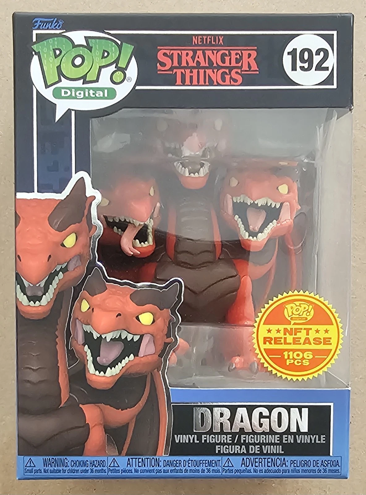 Funko Pop! Digital Stranger Things Dragon #192 Hi-Grade MINT Grail 1106 Pieces