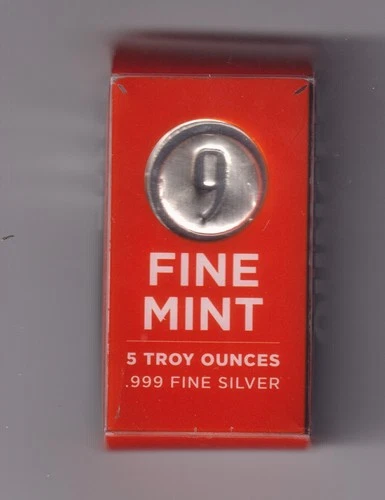 9FINE MINT 5 TROY OUNCES .999 FINE SILVER BAR L@@K