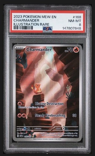 Pokémon Charmander 168/165 Scarlet & Violet 151 Illustration Rare Holo PSA 8