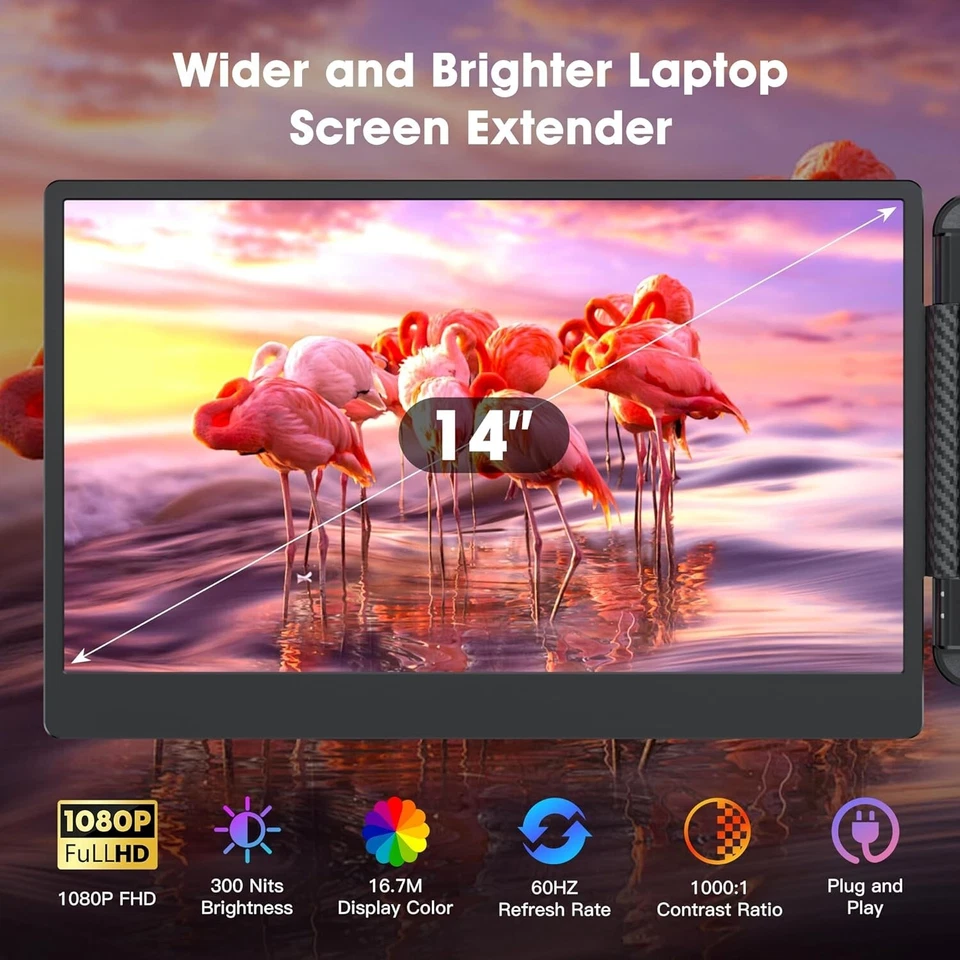 Kwumsy 14'' S2 Portable Monitors for Laptop | Triple Screen extender - Image 2 of 4