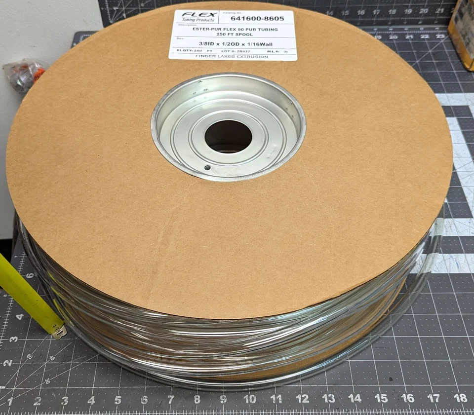 250’ft. 3/8” ID x ½” OD 1/16” Wall Clear Polyurethane Tubing FOOD GRADE [E1S2] - Image 3 of 4