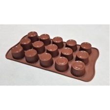 1 x Pralinenform Silikon rund  3D  Schokolade Fontant  Muffin Backen  NEU 15 x