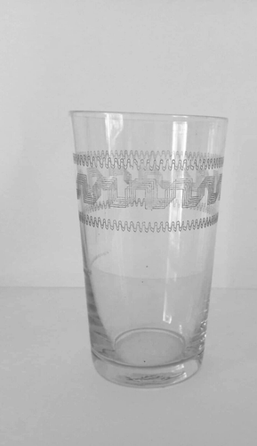 ANTIQUE EDWARDIAN ETCHED CRYSTAL TUMBLER DRINKING GLASS - Picture 5 of 7