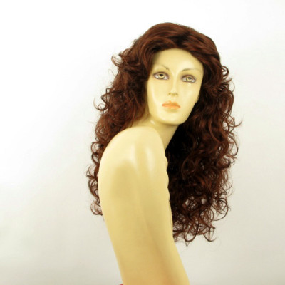 Perruque Longue Bouclée Châtain Cuivré Intense - Style Libre - Synthétique - Taille Moyenne