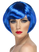 Smiffys Blaue Kurzhaar Bob PerüCke FüR Erwachsene Gerade Nylon Party Accessoire