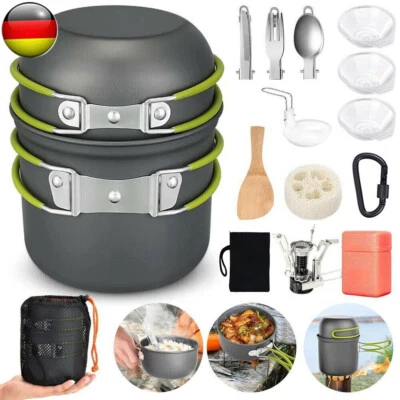 MARKENLOS 1-2 personen Camping Kochgeschirr Kochtopf Outdoor-Töpfe Bratpfanne Kettle Set