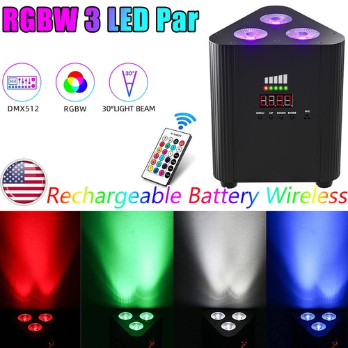 4IN1 RGBW LED Rechargeable Wireless DMX512 Par Light Party DJ KTV Disco 1-4PCS - Picture 2 of 14