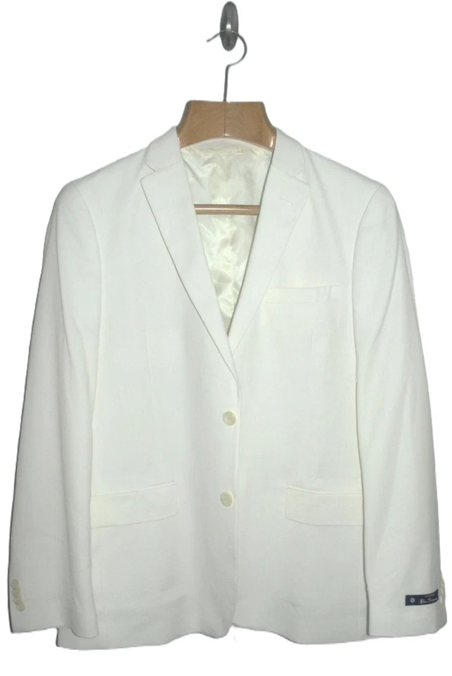 Chaqueta Abrigo Deportivo 44R 44 Reg BEN SHERMAN Para Hombre Nueva Sin Etiquetas en Marfil Claro Foto 2 de 4