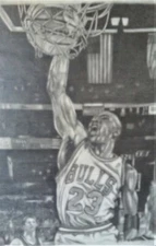 MICHAEL JORDON 24 x 18  one of a kind drawing, amazing fine detail,known artist 