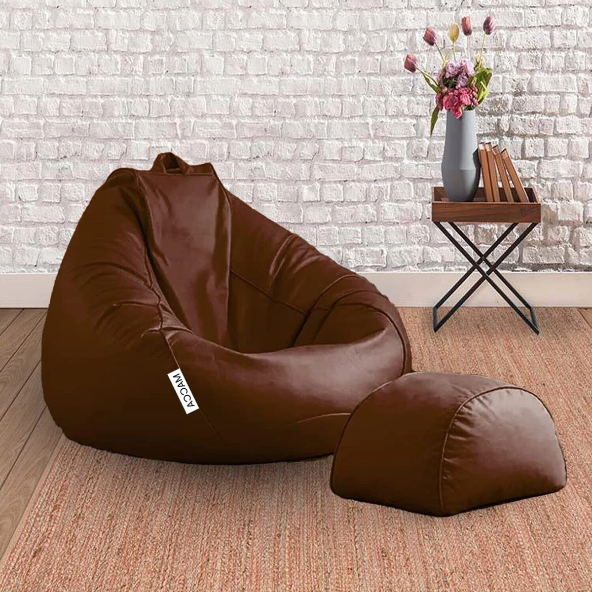 New Brown Bean Bag cover Faux Leather without beans For kids Rooms Gift XXXL