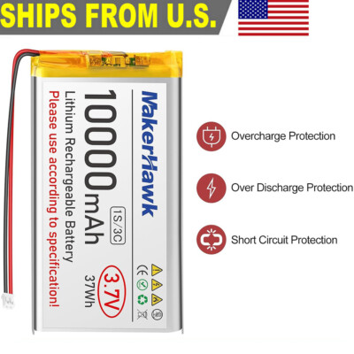 3.7V 10000mAh Lipo Battery Lithium Battery w/Micro PH2.0 for Raspberry Pi Board